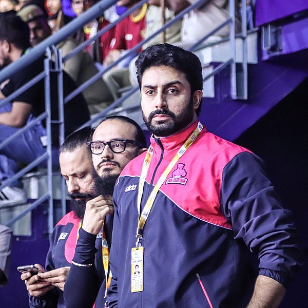 abhishek bachchan at a match