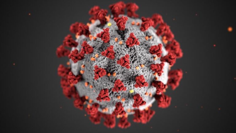 a virus with red spots