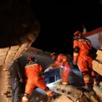 rescue operation in china aftermath of an earthquake